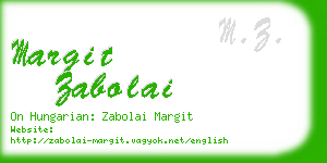 margit zabolai business card